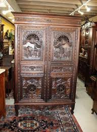 Large vintage french wood display cabinet Mid-1900's showcase | eBay