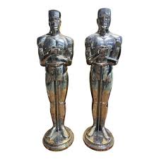 Oscar Statues in Chromed Metal, Set of 2 | Chairish