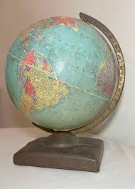 Vintage Replogle 12 Inch Art Deco Tole Metal Base Streamline World Globe - Etsy