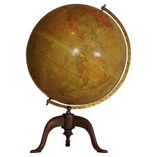 Antique World Globe From Fleet Street London 1923 on Wooden Stand For Sale at 1stDibs | vintage globe on wooden stand, antique world globes on stand, antique world globes for sale australia