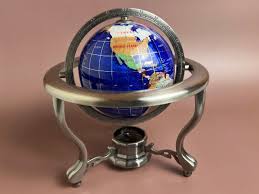 Decorative gemstone globe map, desk Item, handcrafted ...