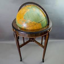 Globe, American, Rand McNally, Terrestrial World, 18-Inch Floor Globe, Art Deco Stand, Chicago, c. 1930s | George Glazer Gallery, Antiques