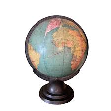 Antique Cram's Terrestrial World Globe With Cast Iron Base ...
