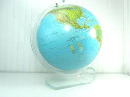 VINTAGE WORLD GLOBE, Globe, World Map, Lucite Stand, Mid ...