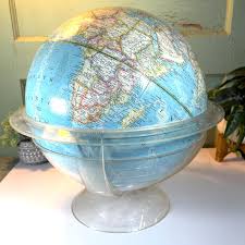 1961 National Geographic Globe With a Clear Lucite Stand - Etsy