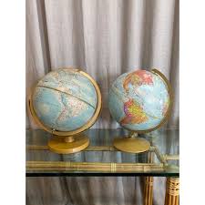 Vintage Terrestrial Globes, Pair | Chairish