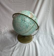 Vintage REPLOGLE 12" Diameter Globe World Ocean Series USA Made w/ Metal Base | eBay