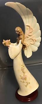 13” angel Figurine Statue Holding Flowers | eBay
