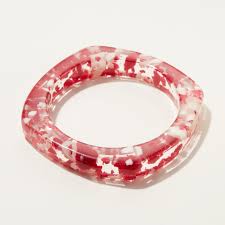Color Powder Square Resin Bangle Bracelet