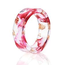 ▷ Metallic Flakes in Clear Resin Ring | Helping Animals At Risk