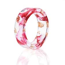 Gold Foil Paper Transparent Rings Women Fashion Jewelry ...