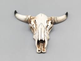 Resin 5" Bull Bison Cow Skull Horns + 3 Cowboy Western Boots ...
