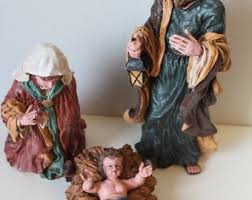 Vintage Christmas Nativity Set, Holy Land, Christmas Scene ...