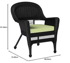 Jeco W00207-C_2-FS029-CS Wicker Chair with Green Cushion, Set of 2, Black/W00207-C_2-FS029-CS : Amazon.ca: Patio, Lawn & Garden