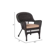 Jeco All-Weather Resin Wicker Chair, Indoor/Outdoor Patio Chair, Honey Finish with Brown Cushion - Set of 2 - Walmart.com