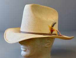 Vintage EDDY BROS. California Straw Cowboy Hat Mens 7 1/8 Feathers Distressed | eBay