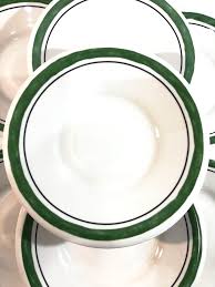 Green striped (Gibson Restaurant) salad plates (set of 7) VGC | eBay
