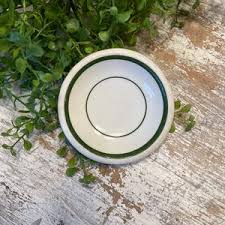 Vintage Chunky Butter Pat, 1940's Restaurant Ware Butter Pat With Green Stripes on White Vitreous China, Chunky Ironstone - Etsy