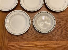 VTG Homer Laughlin White Restaurant Ware Green Banded Plates ...