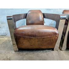 Restoration Hardware Rh Atlantic Coupe Leather Club Chairs- Set of 2 | Chairish