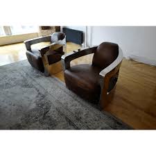 Restoration Hardware Atlantic Coupe Leather Chair - AptDeco