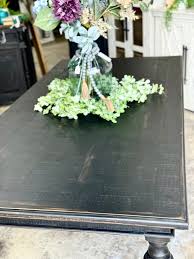 Adeline™ 7 Foot Dining Table-Handrubbed Black – The Shabby ...