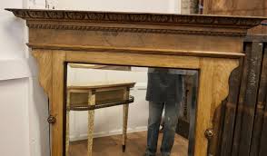 A Large Arts and Crafts 19th Century Light Oak Over Mantle Mirror For Sale at 1stDibs | oak mantle mirror, large mantle mirror, mantle mirror wood