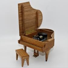 Vintage "It's a Small World" Wooden Piano Music Box with ...