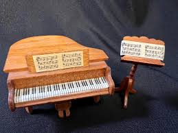 Vintage Dollhouse Miniature Wood Piano & Music Stand - Etsy