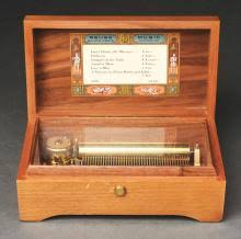 Sold at Auction: SWISS REUGE 6-TUNE CYLINDER MUSIC BOX.
