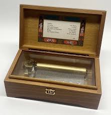 ROMANCE BY REUGE Brown Wood Music Box Brahms' Lullaby Swiss Made 4"L x3"W x2.5"H $29.99 - PicClick