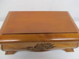 Vintage Heirloom Wooden Jewelry Box With Mirror And Lift Out ...