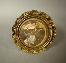 Victorian Hand Colored Miniature Print in Easel Back Frame ...