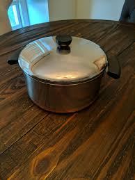 Vintage Revere Ware 1801 Stock Pot and Lid 4 1/2 Qt. Copper Clad Bottom USA | eBay