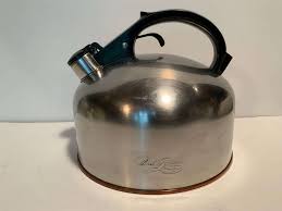 REVERE WARE 1801 Copper Bottom Stainless Steel Tea Kettle 3 ...