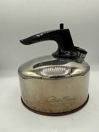 Vintage REVERE WARE Whistling Tea Kettle Pot Copper Bottom 1 Qt Korea D91-C | eBay