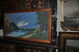 Very large Landscape old Primitive Americana | eBay