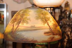 Reverse Painted Lamp by Moe Bridges at 1stDibs | moe bridges lamp, moe bridges reverse painted lamp, moe bridges lamps