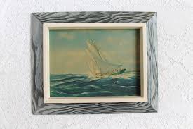 Vintage Framed Nautical Wall Art, "off the Banks" Coastal ...