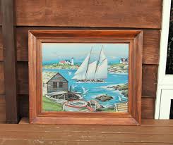 Large Paint By Number Seascape, Vintage Lighthouse Paint by ...