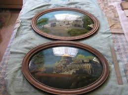 Beautiful Antique Reverse Painting Glass Capitol Building ...