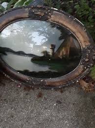 antique reverse glass wall art painting oval Covext glass ...