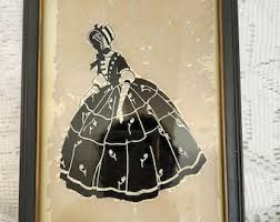 Vintage Reverse Painting Silhouette Artwork "ladye Faire" - Etsy