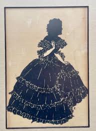 Vintage Victorian Silhouette Print: Gilded Wood Frame ...