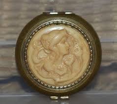 Revlon Makeup Compact, Vintage Revlon Art Nouveau Embossed ...