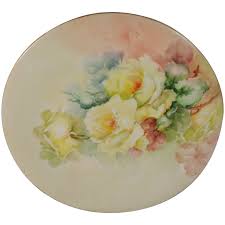 Antique Guerin Limoges Plate Hand Painted Roses Signed. For ...