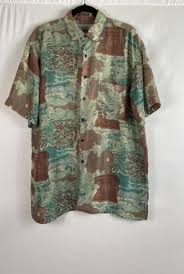 Huk-A-Poo Vintage 100% Silk Short Sleeve Chest Pocket ...