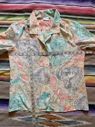 Vintage Elephant Print Blouse - Etsy