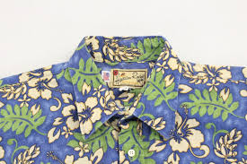 VTG USA Hawaiian Rodeo Men's Size Large Blue Floral Short Sleeve Button Up Shirt | eBay