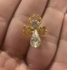 Guardian Angel April Birthstone Pin Back Vintage Rhinestone ...